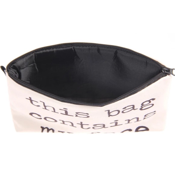 Makeup Bag, Off-white Polyester & Water Resistant - Picture 4 of 9